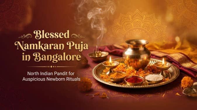 North Indian naming ceremony guided by Hindi pandit in Bangalore